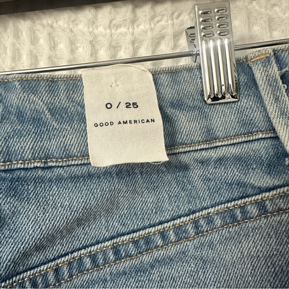 Denim Asymmetrical Frayed Hem Skirt - Picture 4 of 5